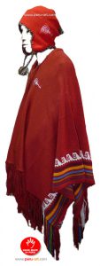 Poncho Peru Rojo completo lateral